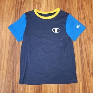 5 For $25 Champion Authentic Athleticwear Color Block Blue Tee Boys Size 5